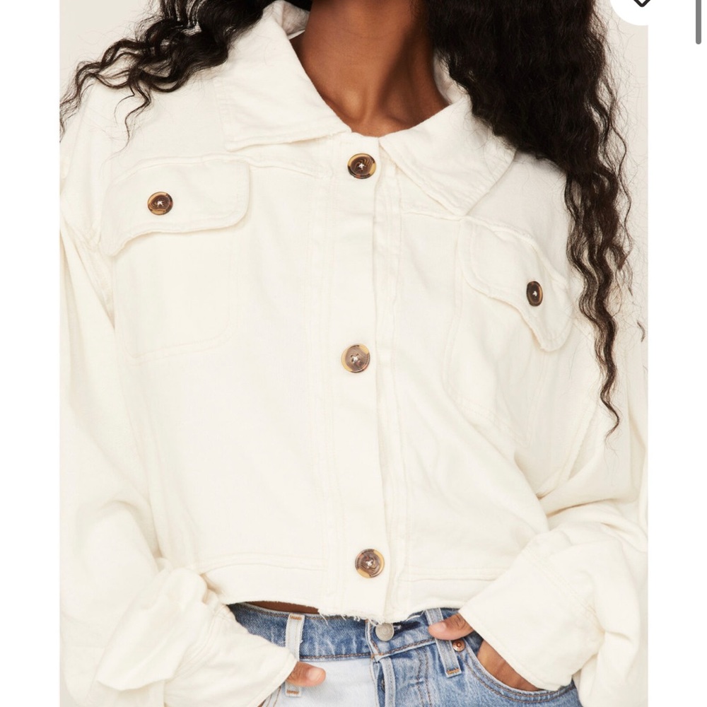 FREE PEOPLE We the Free cropped Saturday Shacket